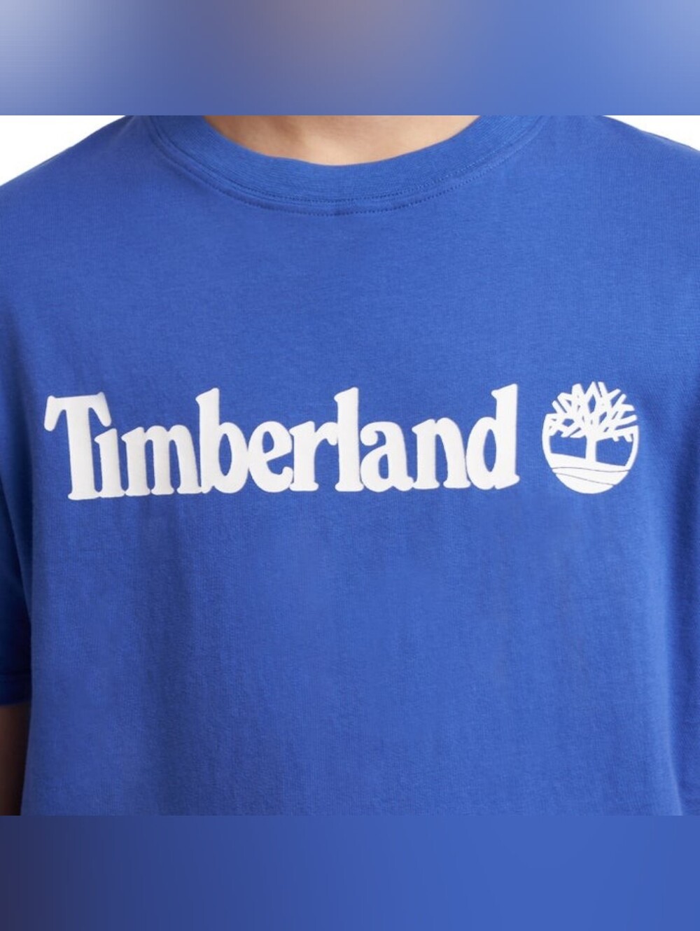 New!! Timberland Boys' Kids Logo Short Sleeve Tees 100% Cotton Blue Crewneck Nwt